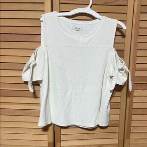 Madewell Cream Cold Shoulder Blouse